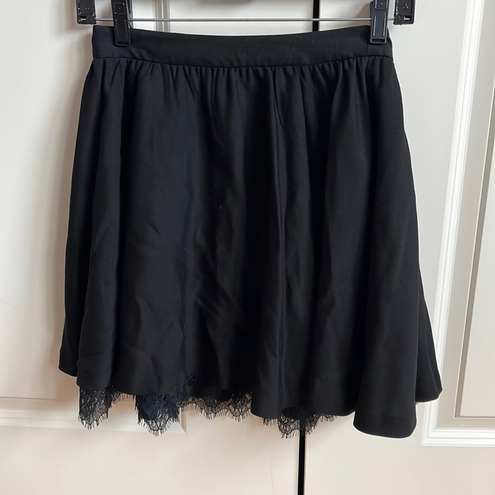 Alice and Olivia black lace mini skirt